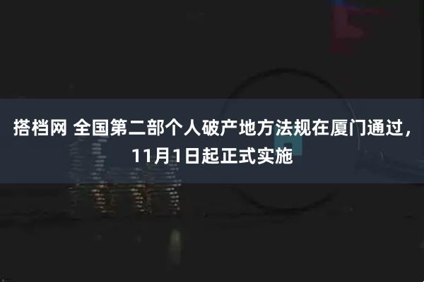搭档网 全国第二部个人破产地方法规在厦门通过，11月1日起正式实施