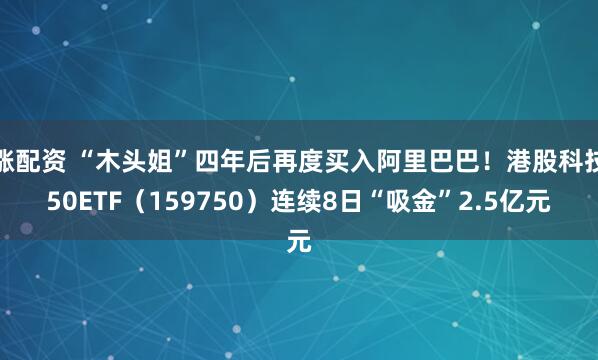 涨配资 “木头姐”四年后再度买入阿里巴巴！港股科技50ETF（159750）连续8日“吸金”2.5亿元